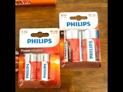 Piles alcalines sèches de taille de la batterie 1,5 V PHILIPS C 7500mAh pour les télécommandes de lampe-torche