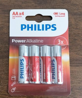 Everyday Devices 9V PHILIPS Power Alkaline AA Long Life No Toxic